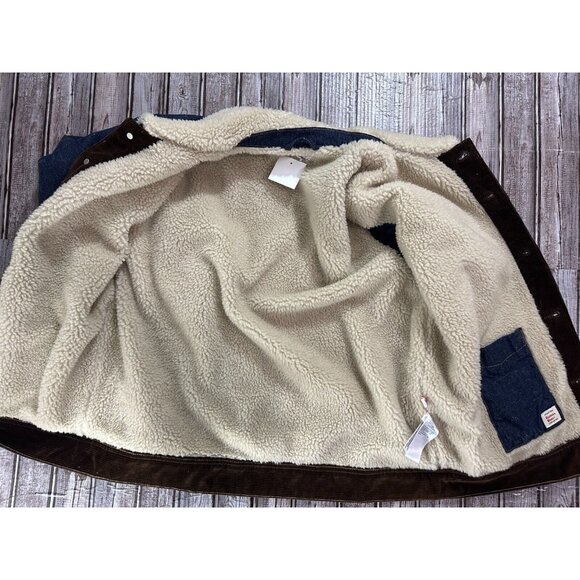 WALLACE & BARNES sherpa lined japanese Kaihara demin jacket coat sz XL NWOT - Picture 2 of 9